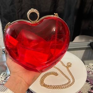 Red clear heart CONCERT purse